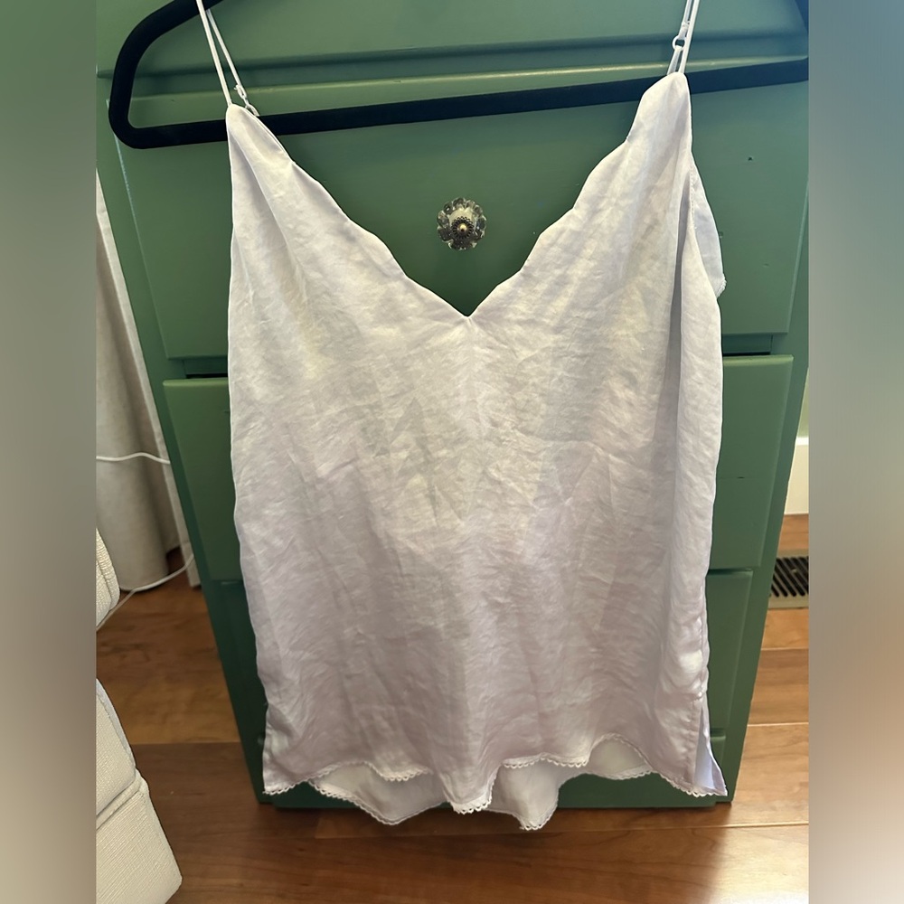 Free people dainty white satin top